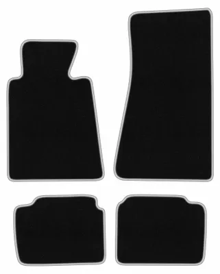 Produktbild von Fußmatten Automatten Velours Schwarz/Silber für BMW 5 E34 1988-1994 Set 4-tlg
