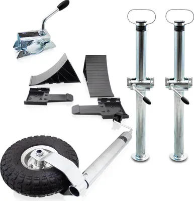 Produktbild von Bituxx Anhänger Stützrad Stützen Unterlegkeile Halter Klemmschellen 10 Teile Set MS-19563
