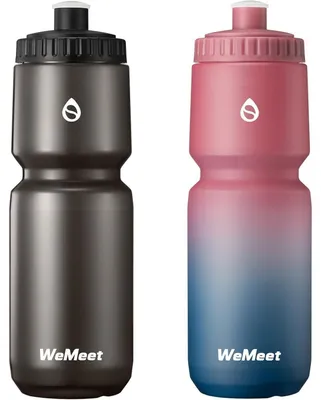 Immagine prodotto di Bottiglie per bevande da 1000 ml, a prova di perdite, senza BPA, ideali per bicicletta, palestra, attività all'aperto, confezione da 2 pezzi, colore: nero, rosso, blu