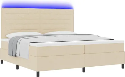 Obrázek produktu pro Postel s boxspringem s matrací Krémová 200 x 200 cm textil