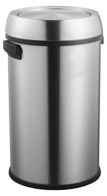 Produktbild von METRO PROFESSIONAL Mülleimer, Ø 40 x 69 cm, 65 L, Edelstahl, silber
