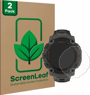 Produktbild von 2x ScreenLeaf Schutzfolie für Garmin Instinct E (45 mm) nachhaltiger Displayschutz Display Schutz Folie Klar Transparent