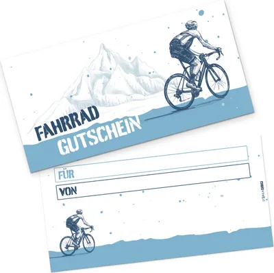 Produktbild von itenga Geschenkgutschein Fahrrad Motiv gezeichnet - Gutschein zum Ausfüllen Karte