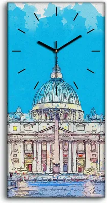 Produktbild von Dekor Leinwand Uhr Wandbilder Quarz 30x60 Gemälde Architektur Gebäude Stadt - schwarze Hände