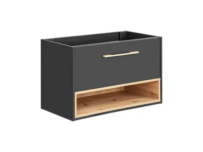 Zdjęcie produktu dla Szafka Pod Umywalkę 80 Cm Szary Kosmos Dąb Artisan 1 Szuflada