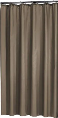 Produktbild von Unyqoos® Duschvorhang 180 x 200 cm, sandfarben, 100% Polyester, wasserabweisend, maschinenwaschbar 30°C, 12 Ösen, Beschwerungsband & verstärkter Saum