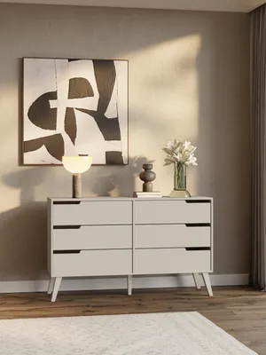 Produktbild von Kommode Chilly SOLVO - 137 x 80 cm - in Weiß, mit Stauraum, modern