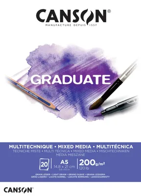 Immagine prodotto di Canson Graduate Mix Media blocco bianco A5 200 g/m², 20 fogli