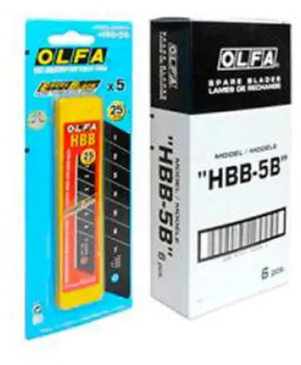 Obrázek produktu pro Náhradní čepel pro modelářský nůž, 5 ks, 25 mm, OLFA HBB 5B
