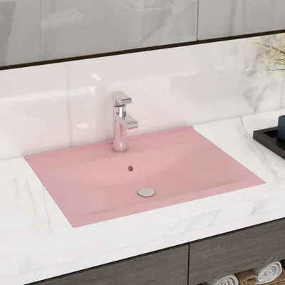 Produktbild von Luxus-Waschbecken mit Hahnloch Matt-Rosa 60x46 cm Keramik - Waschbecken CC1175