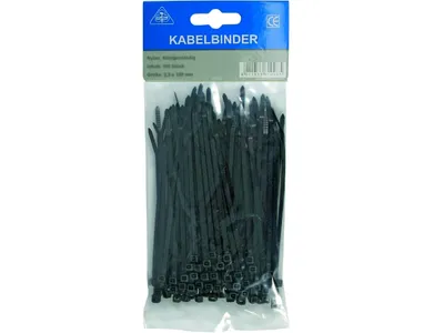 Produktbild von HaWe 611.75 KABELBINDER SCHWARZ UV-BESTÄNDIG 188 X 4,8mm 4011333611753
