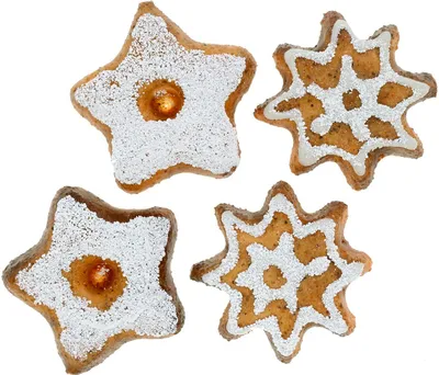 Produktbild von Weihnachtliche Deko-Sterne aus Polyresin in Keksoptik, 24 Stück