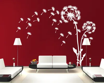 Produktbild von PUSTEBLUME mit Pollenflug  - LÖWENZAHN -Wandaufkleber WANDTATTOO - Blume - Blumendarstellung - Pusteblumen, Puste XXL, Montageset weiss