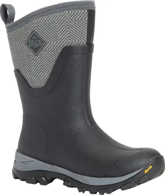 Produktbild von Muck Boots - Damen Gummistiefel "Arctic Ice Vibram", geometrisches Design FS8703 (39,5 EU) (Schwarz/Grau)