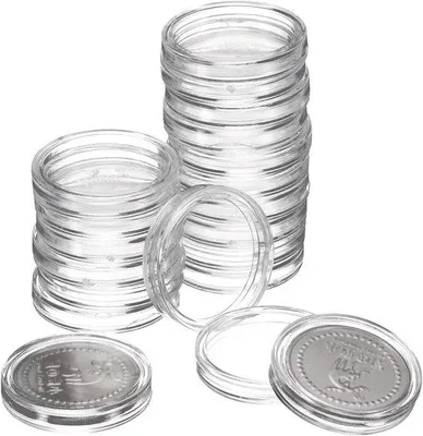 Image de Porte-capsules pour pièces, lot de 20, argenté, avec protection NFC