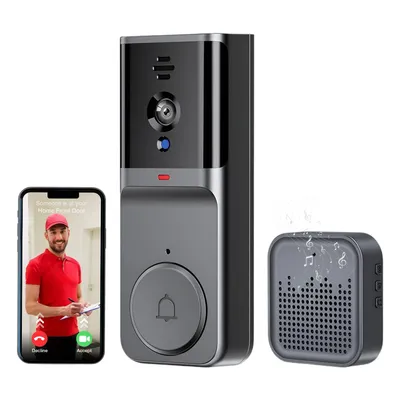 Produktbild von Video-Tuerklingelkamera, Video Türklingel, Kabellose Türklingel mit Kamera, Zwei-Wege-Audio, Nachtsicht, automatische Foto-/Videoaufzeichnung