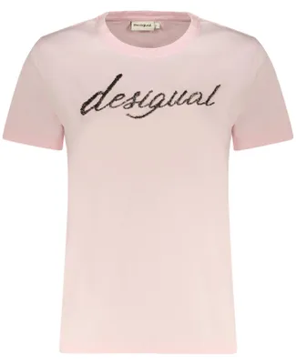 Produktbild von Stilvolles Rosa Damen T-Shirt mit Perlen & Rundhals in Warschau entdecken