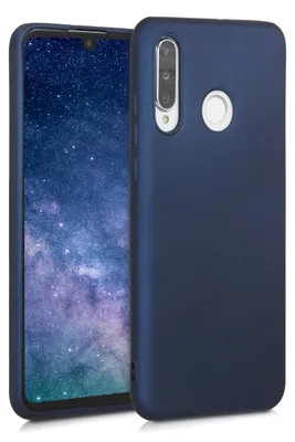 Produktbild von kwmobile Handyhülle für Huawei P30 Lite Hülle - Silikon Case metallisch schimmernd - Schutzhülle Cover - Metallic Dunkelblau