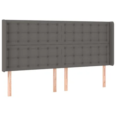 Produktbild von Kopfteil mit Ohren Grau 183x16x118/128 cm Kunstleder