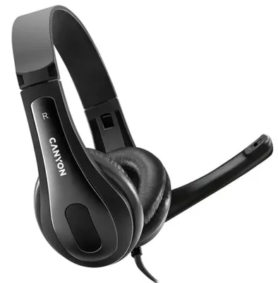 Obrázok produktu pre Canyon CNS-CHSU1B, Kábel, Hovor / hudba, 20 - 20000 Hz, 130 g, Slúchadlá s mikrofónom, Čierna