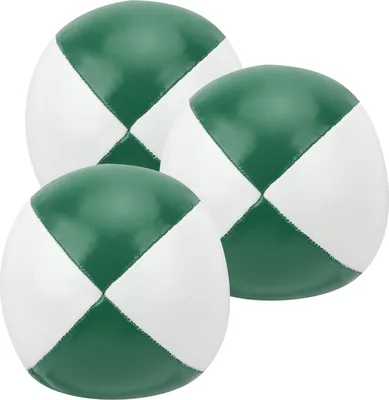 Image de 3 pièces Cuir synthétique balles de jonglage Indoor loisirs portable balles d'exerciceVert blanc
