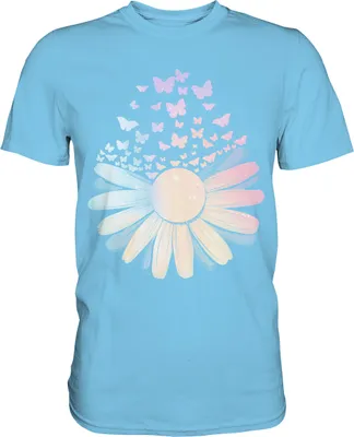 Produktbild von Gänseblume Frauen Schmetterling T-Shirt – Sky Blue / XXL