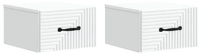 Produktbild von Wandmontierter Nachttisch 2 pcs Weiß 34,5 x 33 x 20 cm