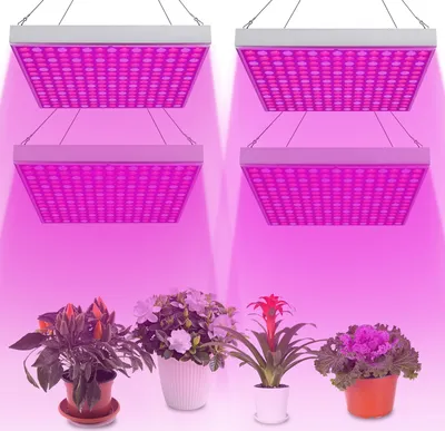 Produktbild von Clanmacy 4PCS Pflanzenlampe LED, 15W mit 225 Rot&Blau LEDs Pflanzenlicht Pflanzenleuchte, LED Grow Lampe, Wachstumslampen für Zimmerpflanzen, Blumen im Garten