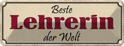 Produktbild von vianmo Blechschild 10x27 cm beste Lehrerin der Welt Arbeit Spruch Zitat