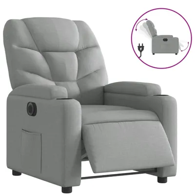 Produktbild von vidaXL Relaxsessel Elektrisch Hellgrau Stoff