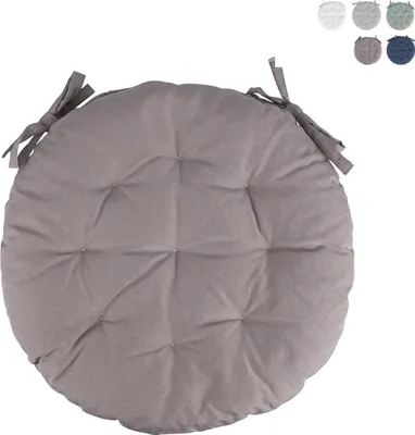 Immagine prodotto di Cuscino rotondo per sedia da esterno 40 cm, imbottito, idrorepellente Rakil - tortora