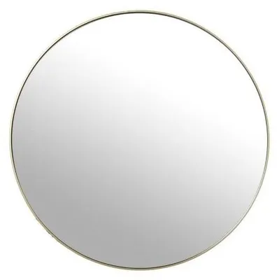 Produktbild von DRW Runder Wandspiegel aus Metall, goldfarben, 60 x 60 x 5 cm