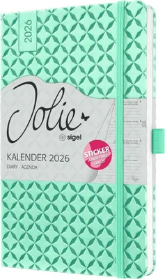 Produktbild von Wochenkalender Jolie ca. A5 Hardcover mint green 2026.