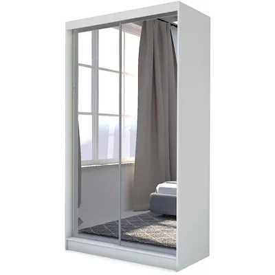 Image de BEAUTYSOFA armoire avec portes coulissantes DEBRA 150 cm - armoire avec tiroirs et miroir (blanc)