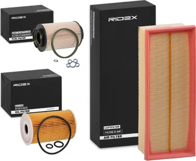 Produktbild von RIDEX Filterset Inspektionspaket Filtersatz für VW GOLF VI (5K1) Golf V Schrägheck (1K1) TOURAN (1T1, 1T2) Passat Variant (3C5) für AUDI A3 Sportback