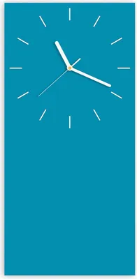 Produktbild von Wanduhr aus Glas mit Motiv Türkiser Hintergrund I- 30 x 60 cm - inkl. Aufhängesystem