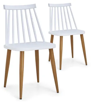 Image de MENZZO Lot de 2 chaises scandinaves Houlgate Blanc