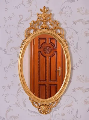 Image de Casa Padrino Miroir baroque de luxe or H. 102 cm - Miroir mural ovale de style baroque -  Italy