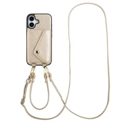 Obrázok produktu pre Selencia Sera puzdro na mobilný telefón s šnúrkou a obálkou na karty iPhone 17 – Champagne