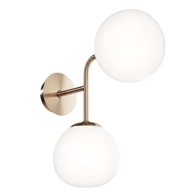 Produktbild von Maytoni Erich Wandleuchte 2x E14 Messing Weiss Glas