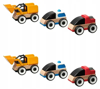 Produktbild von LILLABO 3-teiliges Fahrzeugset: Bagger, Polizei, Rennwagen