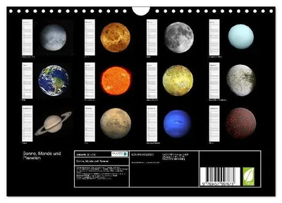 Produktbild von Sonne, Monde und Planeten (Wandkalender 2026 DIN A4 quer), CALVENDO Monatskalender