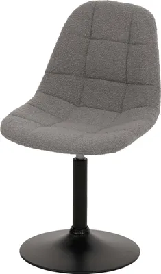 Produktbild von Esszimmerstuhl | HxBxT 83x47x43cm | Sitzhöhe 47cm | Stahl  Stoff/Textil Bouclé | Grau | Küchenstuhl Stuhl Drehstuhl