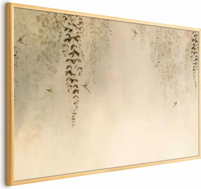 Produktbild von Posterpapier Poster - Beige Hummingbirds 30x21 cm Blätter e-C-10068-ao-a