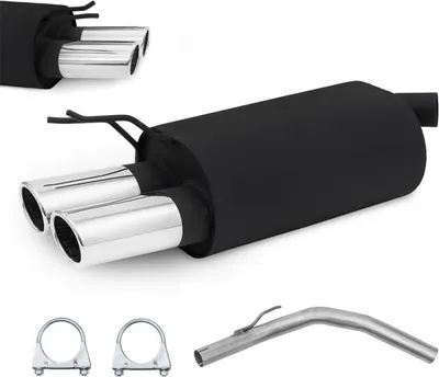 Produktbild von JOM Stahl Sportauspuff Auspuff Renault Twingo 2x oval gerade Edelstahl Endrohr