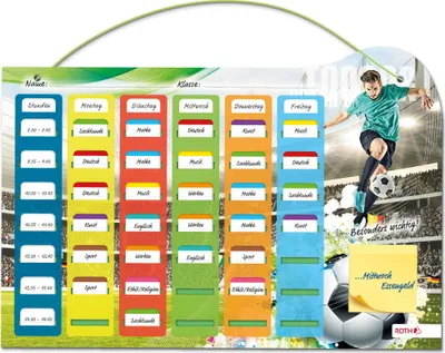 Produktbild von Klipp&Klar Stundenplan Steck Fix - Fußballer, A3  - ideal für Fußball-Fans in der Grundschule