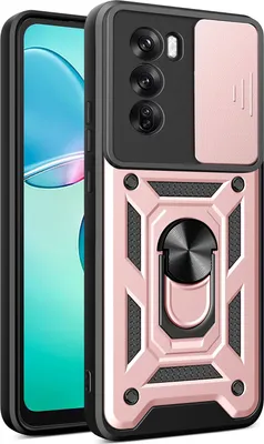 Produktbild von Hülle für Oppo Reno12 Pro 5G Magnetische Ring Ständer Halter Dia Kameraschutz TPU Bumper Silikon Schutzhülle Rosa