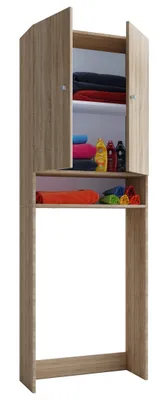 Produktbild von VCM Waschmaschinenschrank | Praktischer Überbauschrank mit viel Stauraum | Maße: B. 64 x H. 182 x T. 27 cm | Waschmaschinenregal für Bad und Waschküche | Waschmaschinenüberbauschrank - Lona