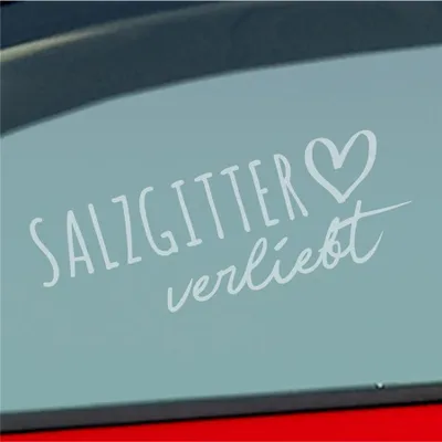 Produktbild von Auto Aufkleber Salzgitter verliebt Herz Stadt Heimat Liebe Car 19x7 cm Milchglas Sticker Heckscheibenaufkleber