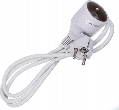Immagine prodotto di Prolunga da 1,5 m con presa con messa a terra, 16 A 230 V, 3x1,0 mm², bianca, IP20